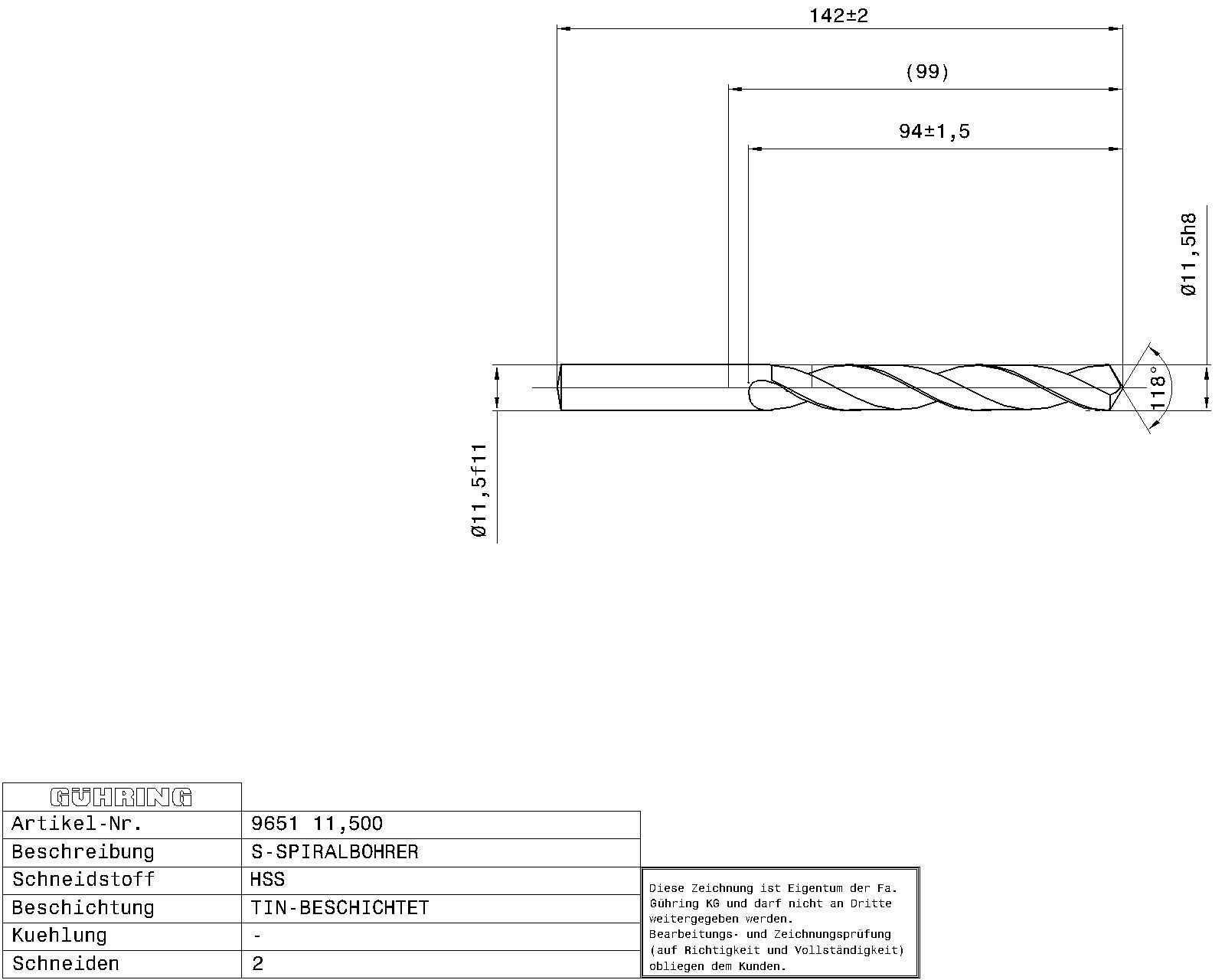 Guhring HSS Tip Coated Drill - Image 2