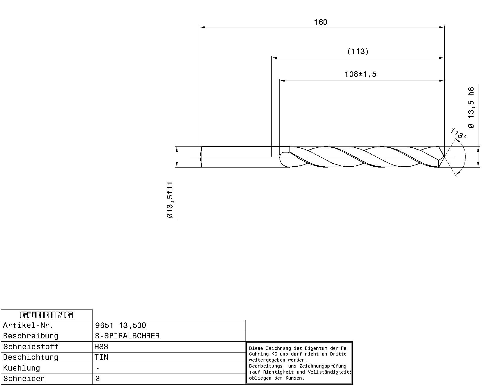 Guhring HSS Tip Coated Drill - Image 2