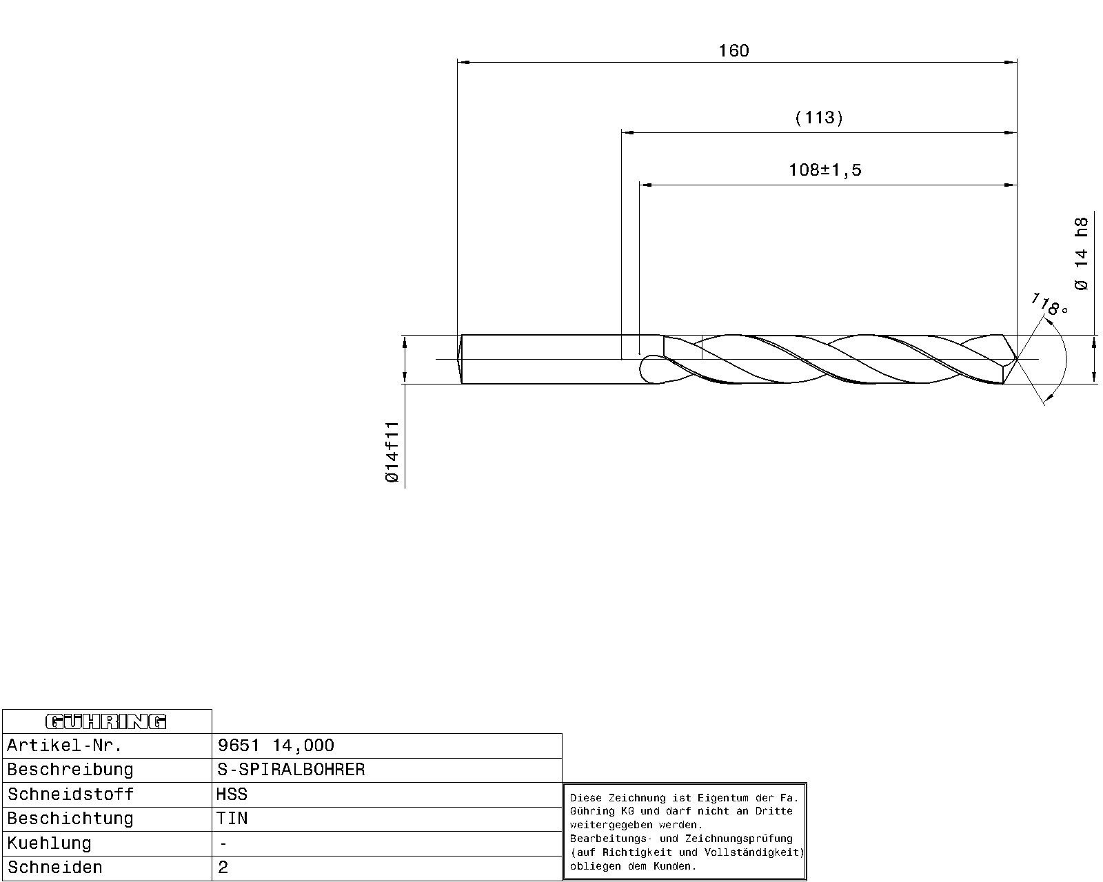 Guhring HSS Tip Coated Drill - Image 2
