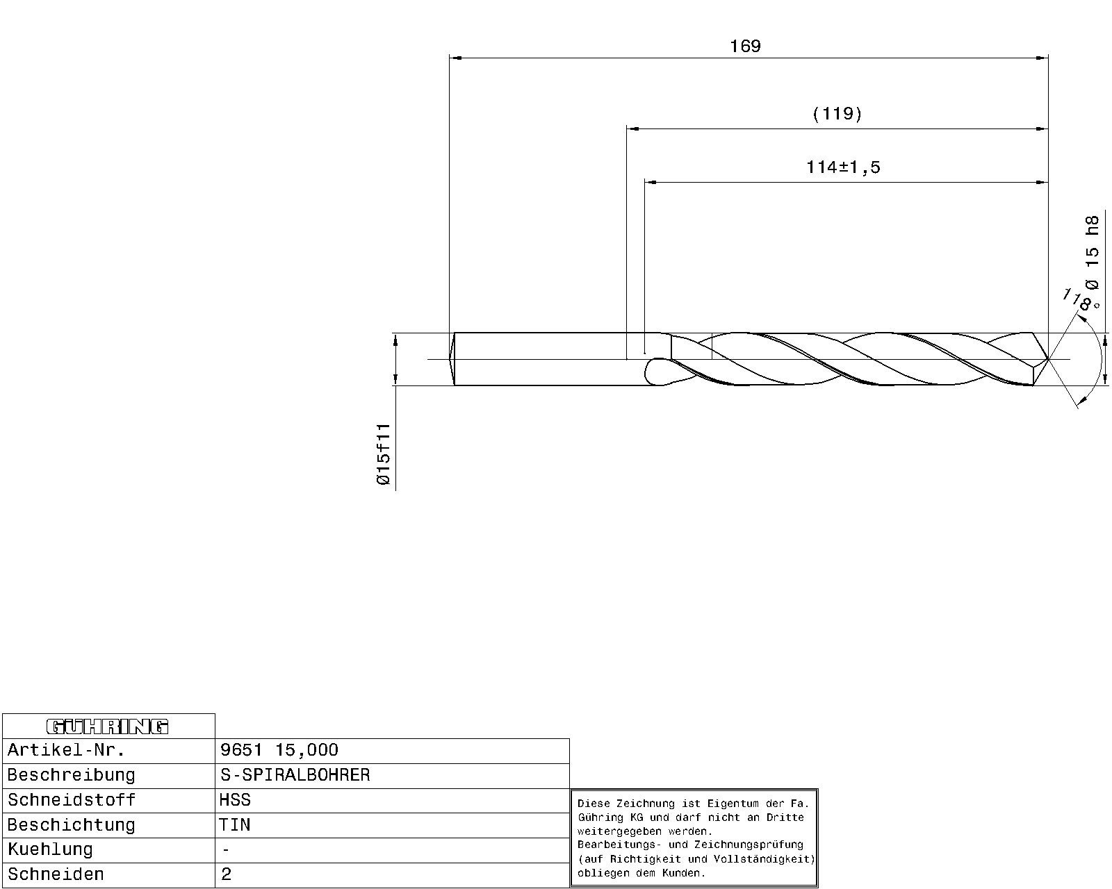 Guhring HSS Tip Coated Drill - Image 2
