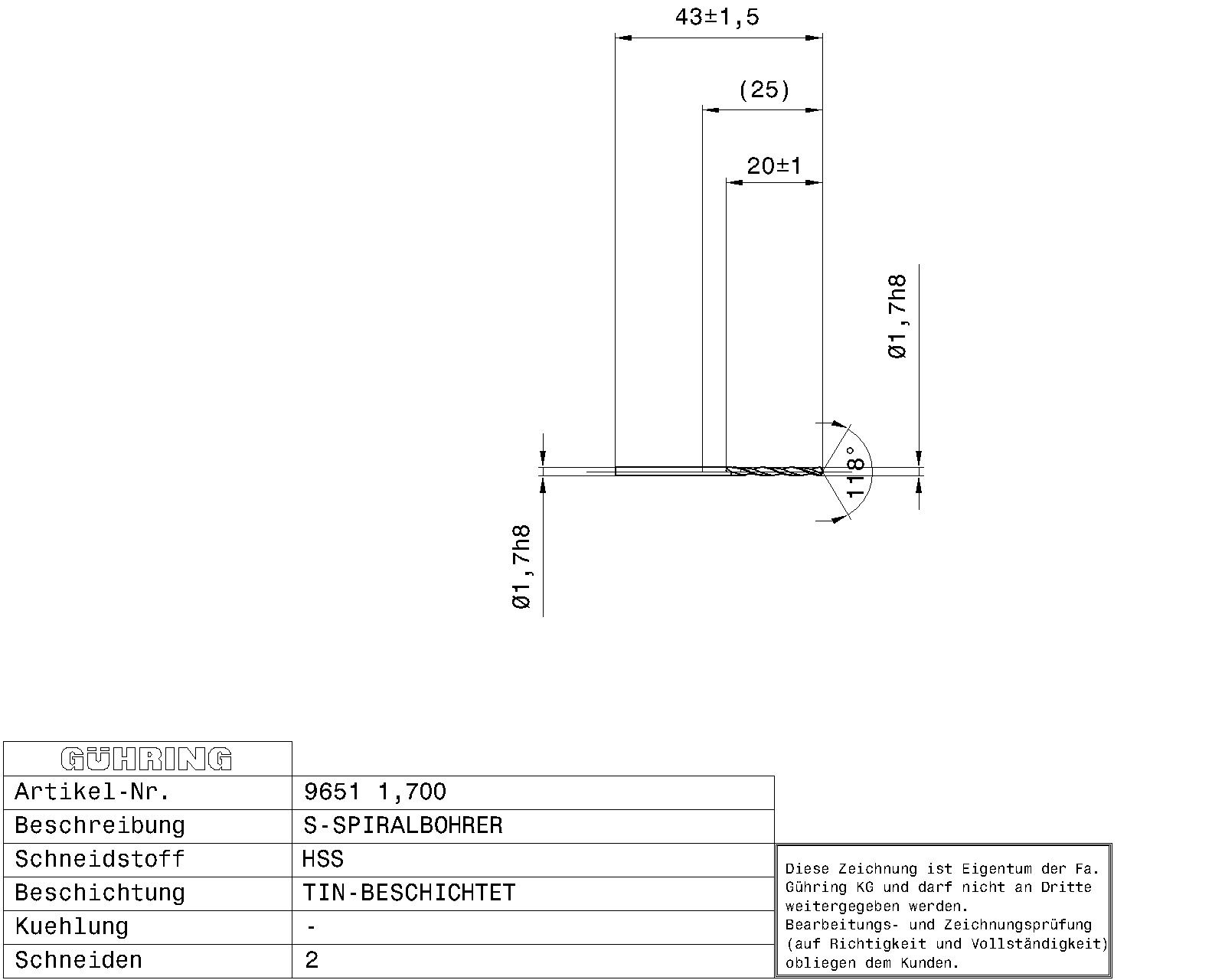 Guhring HSS Tip Coated Drill - Image 2