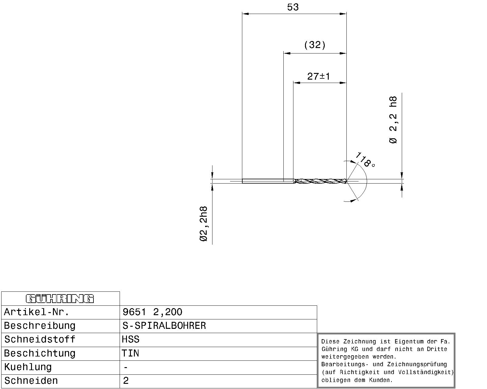 Guhring HSS Tip Coated Drill - Image 2
