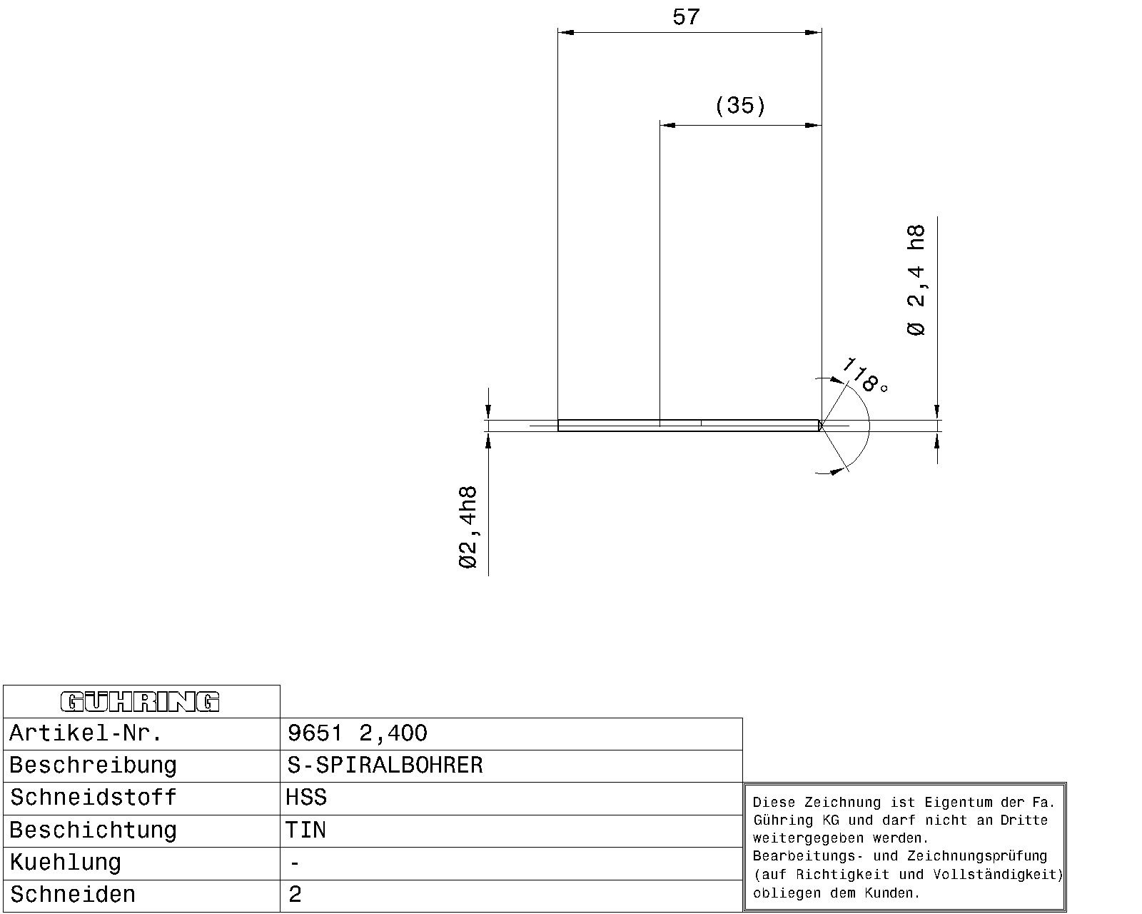 Guhring HSS Tip Coated Drill - Image 2