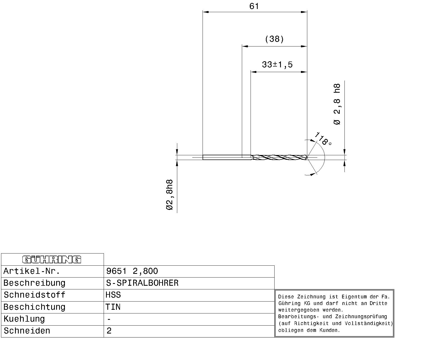Guhring HSS Tip Coated Drill - Image 2