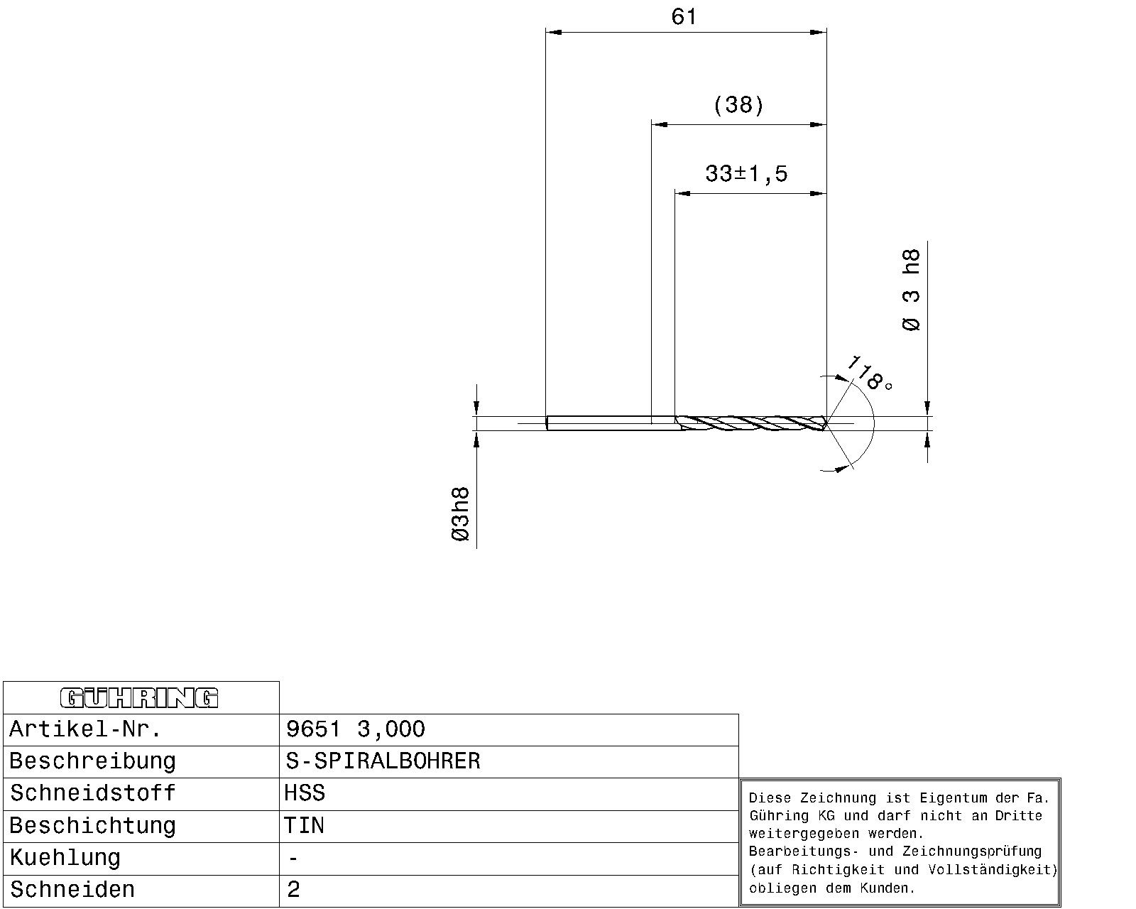 Guhring HSS Tip Coated Drill - Image 2