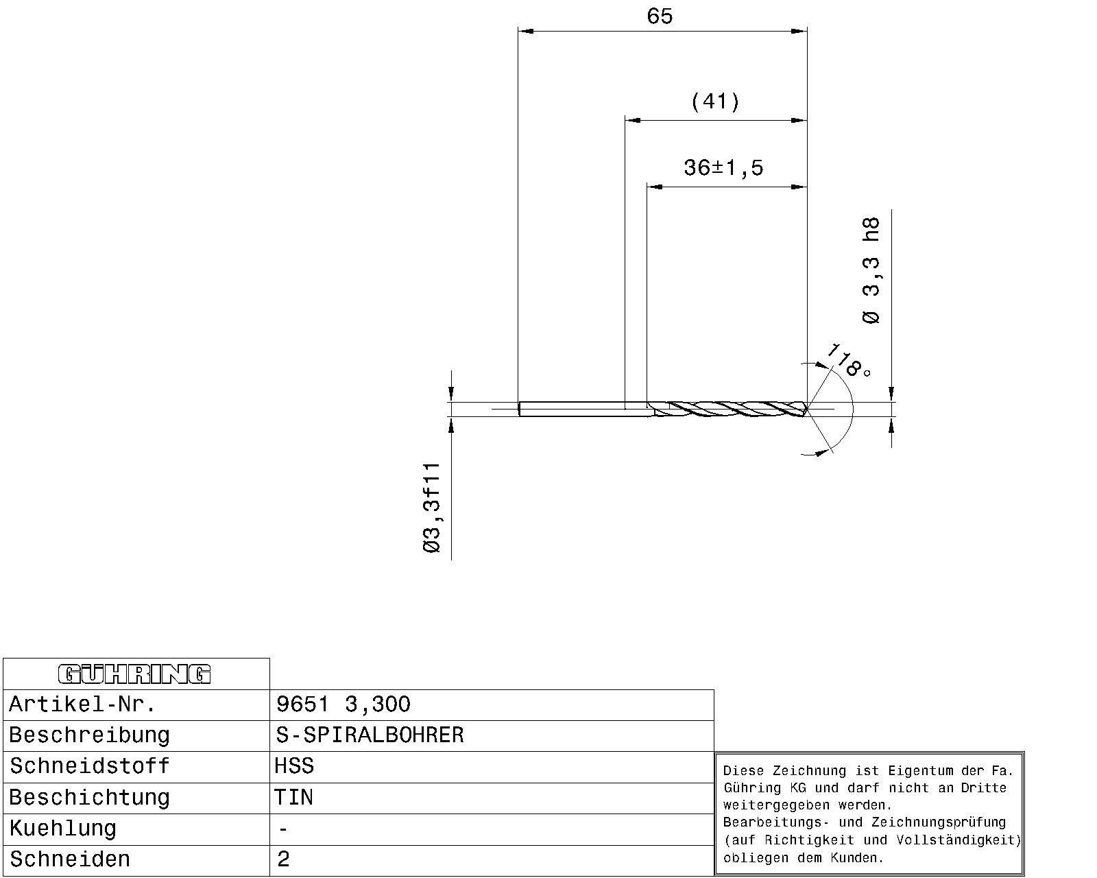 Guhring HSS Tip Coated Drill - Image 2