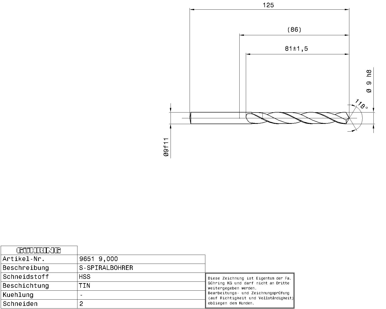 Guhring HSS Tip Coated Drill - Image 2