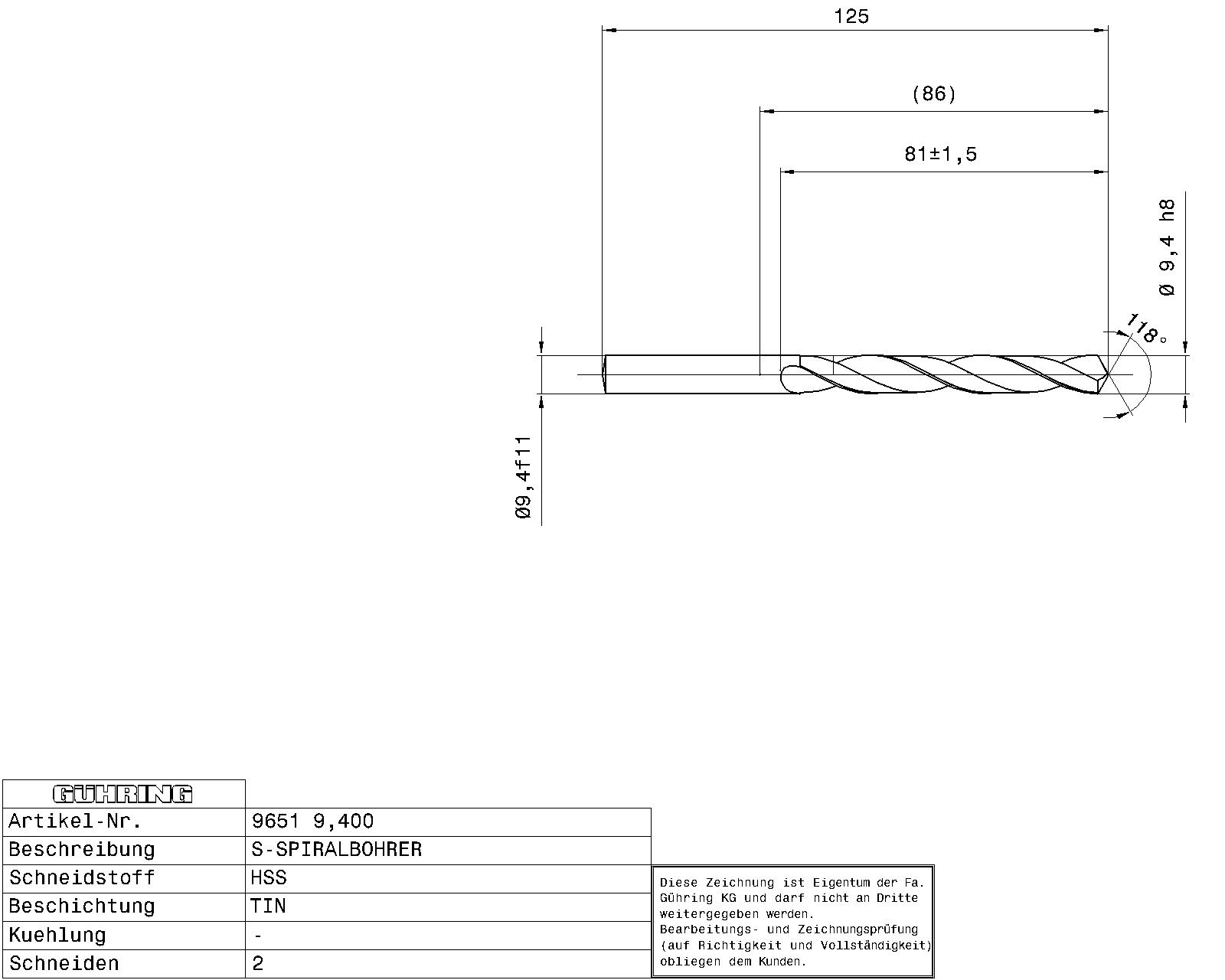 Guhring HSS Tip Coated Drill - Image 2
