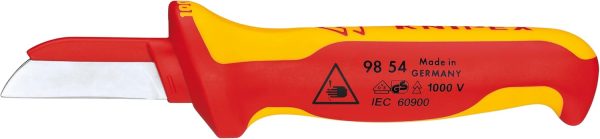 KNIPEX 1000V CABLE KNIFE 190MM CARDED