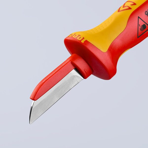 KNIPEX 1000V CABLE KNIFE 190MM CARDED - Image 2