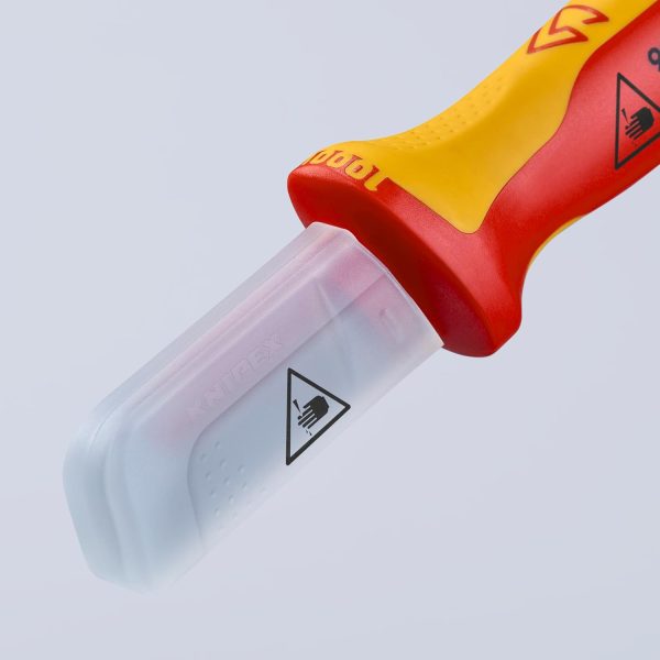 KNIPEX 1000V CABLE KNIFE 190MM CARDED - Image 3