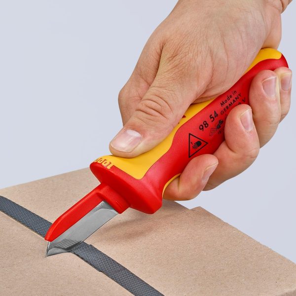 KNIPEX 1000V CABLE KNIFE 190MM CARDED - Image 5