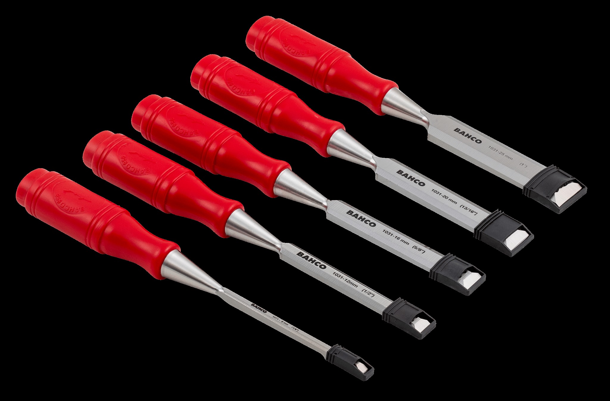 Bahco Chisel Set with Polypropylene Handle - 5 Piece - 6, 12, 16, 20 And 25mm