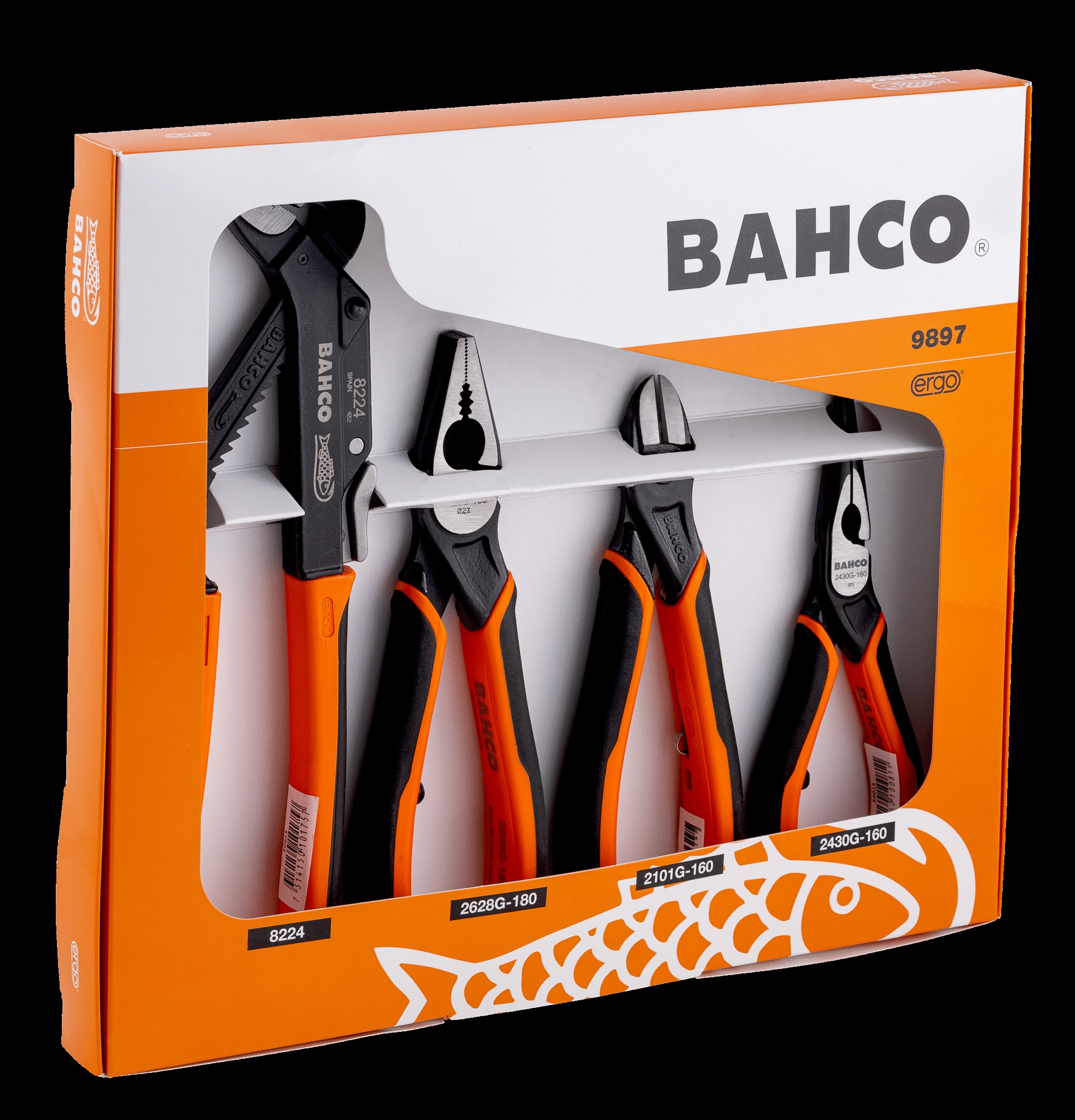 Bahco 4 piece Plier Set - Set includes: Slip Joint Plier, Side Cutting Plier, Combination Plier & Long Nose Plier - Image 3