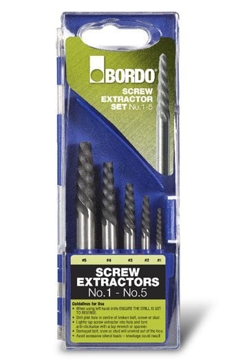 Bordo Screw Extractor 5 Piece Set Nos 1-5