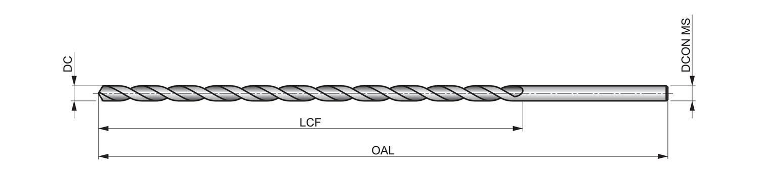 DORMER A1258.0X250 Extra length drill - Image 2