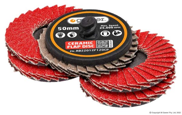Geiger - 50mm Quick-Lock Ceramic Flap Disc Pack - 60 Grit