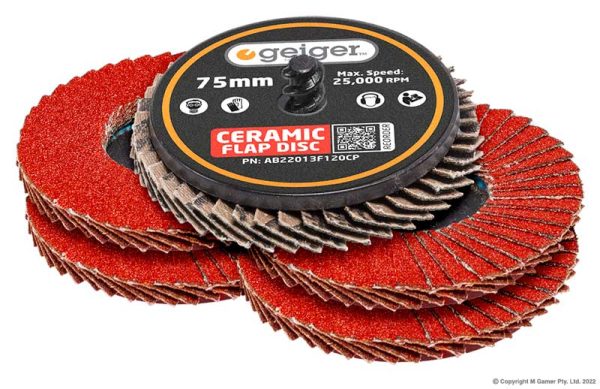 Geiger - 75mm Quick-Lock Ceramic Flap Disc Pack - 80 Grit
