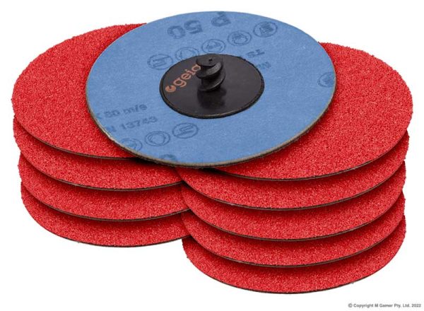 Geiger - 75mm Quick-Lock Ceramic Sanding Disc Pack - 36 Grit