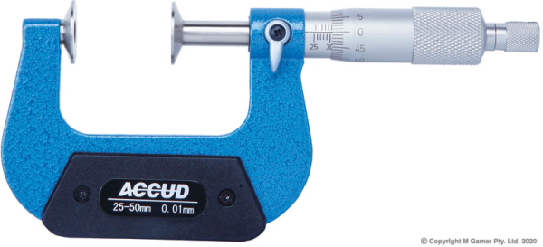 Accud - 25-50mm Outside Disk Micrometer