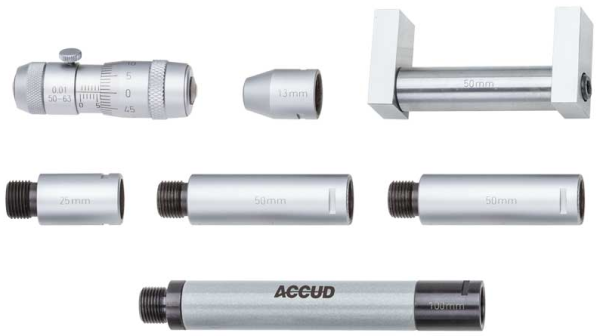 Accud - 50-300mm Metric Tubular Inside Micrometer Set