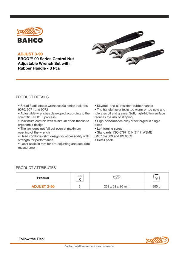 Bahco Triple Pack 9070,9071,9072 - Image 3