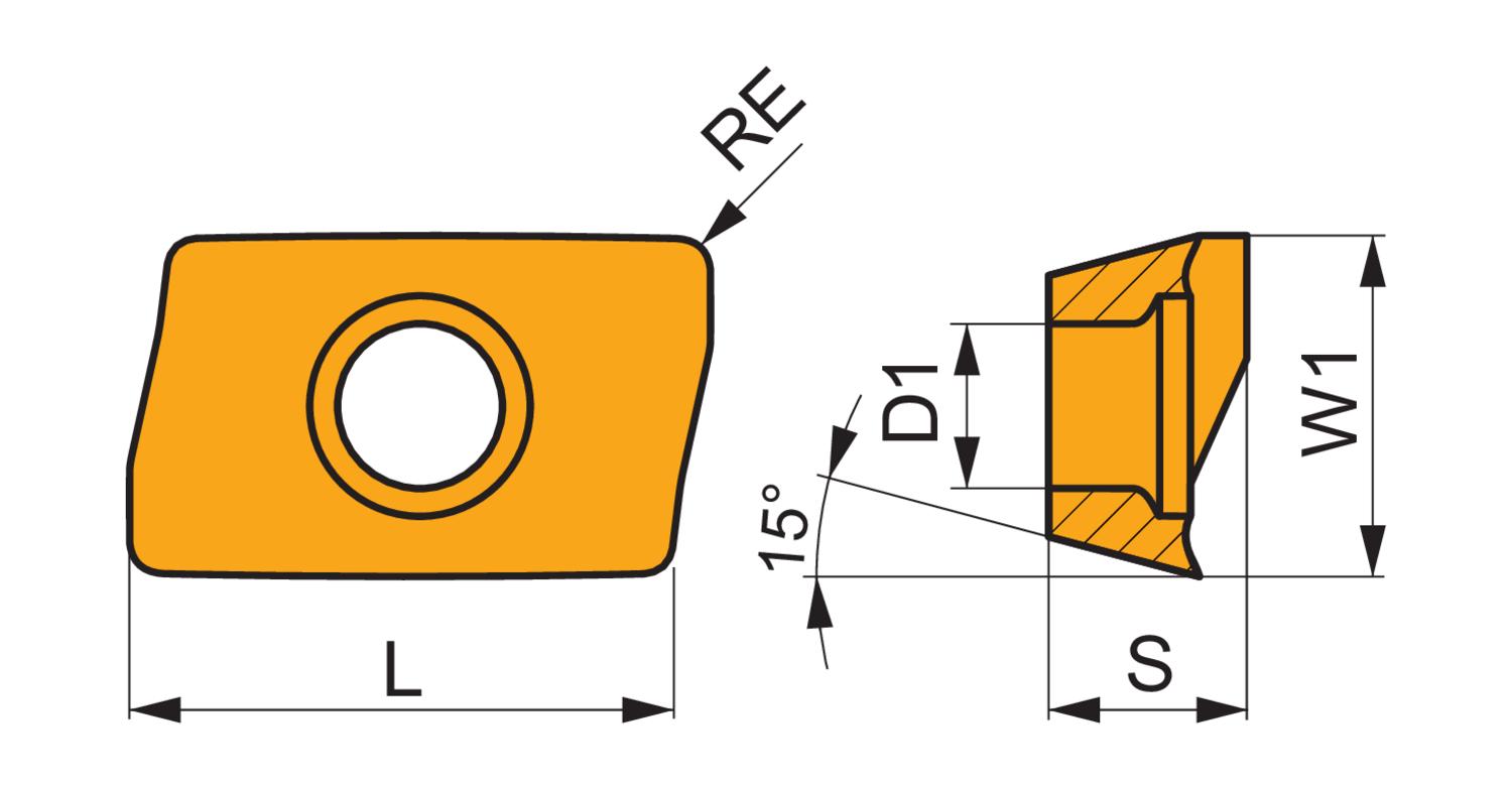 PRAMET ADMX 11T320SR-M:M8340 Milling - other and drilling inserts clamped by screw - Image 2