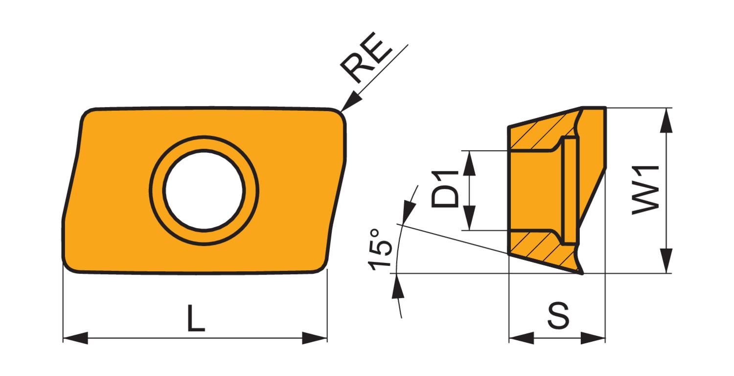 PRAMET ADMX 160608SR-MM:M8340 Milling - other and drilling inserts clamped by screw - Image 2