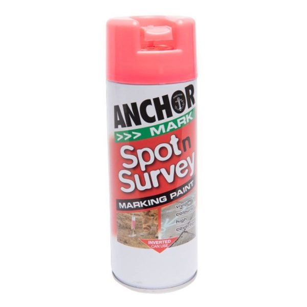 ANCHOR - SPOT & SURVEY MARKING PAINT RED FLUORESCENT 350g