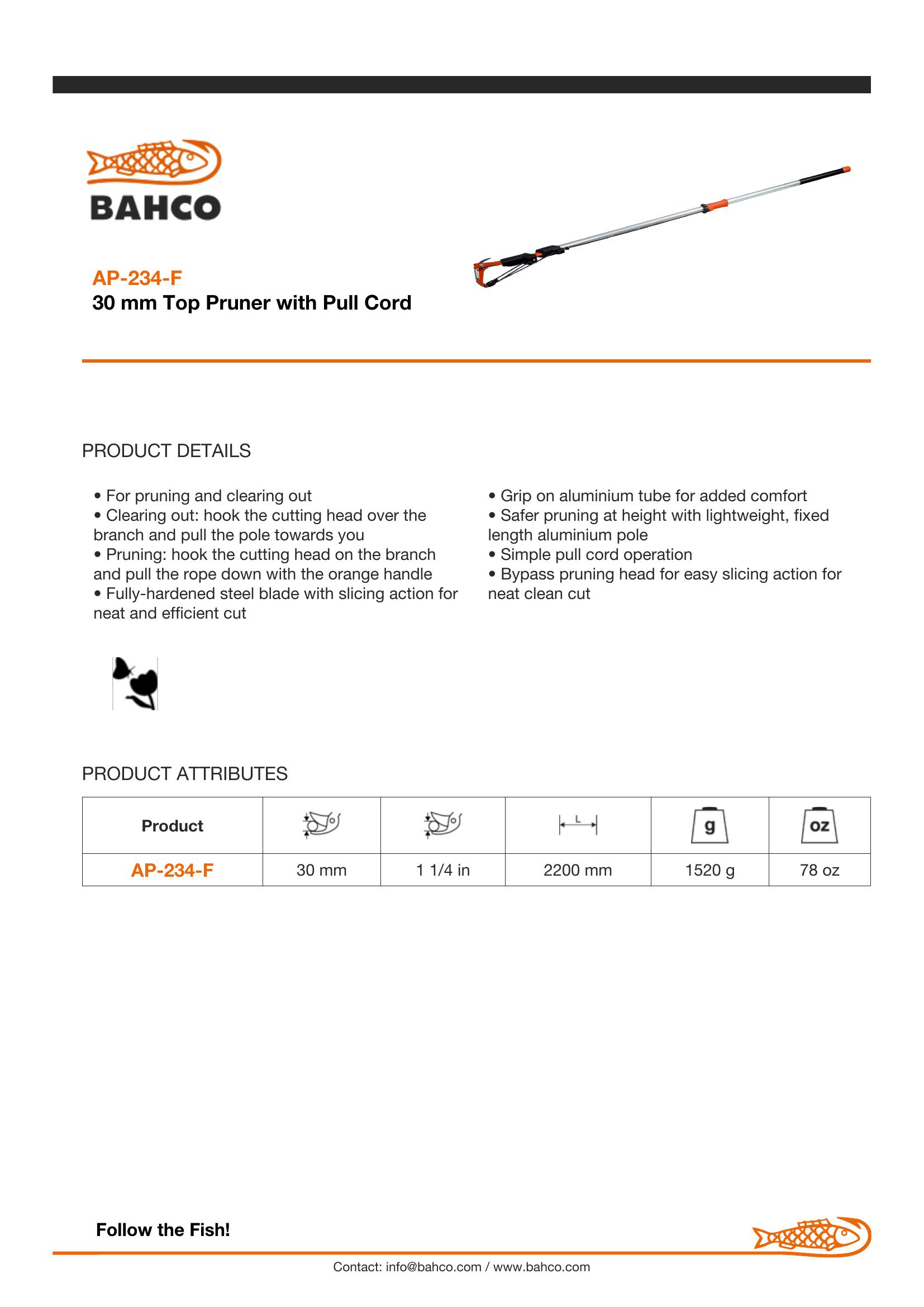 Bahco Top pruner - long reach, aluminium pole - Image 6
