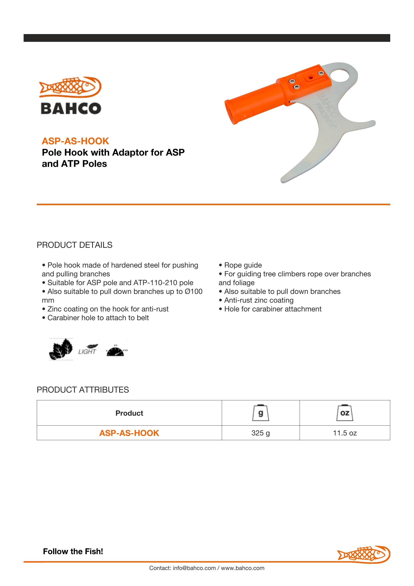 Bahco Pole Hook with Adaptor for ASP and ATP Poles - Image 6