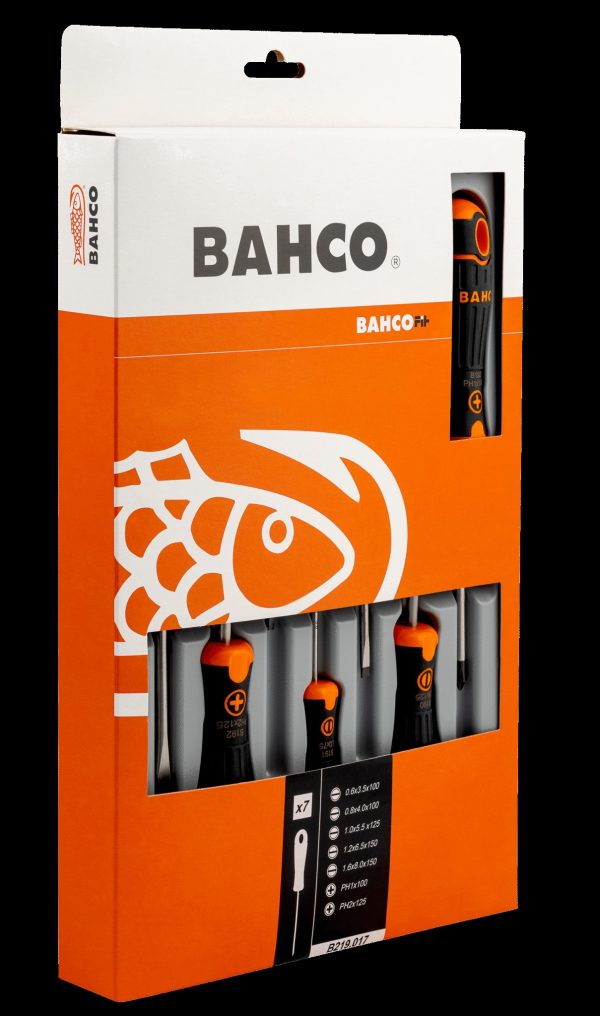 Bahco 7 pce screwdriver set - 5 x Slotted - 3.5 x 100, 4.0,100, 5.5 x 125, 6.5 x 125 8.0 x 150, 2 x Phillips PH1 x 100, PH2 x 125 - BahcoFit - Image 4
