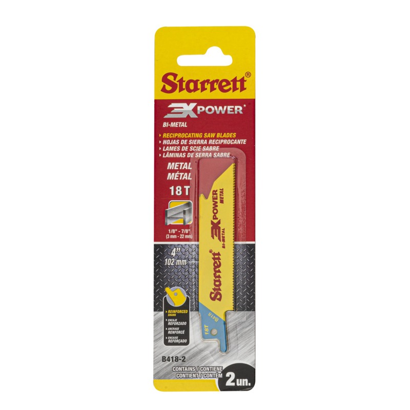 Starrett Recip Saw Blade 100mm X 18tpi (2PACK) 1100ZZ-36 Master Wood Case