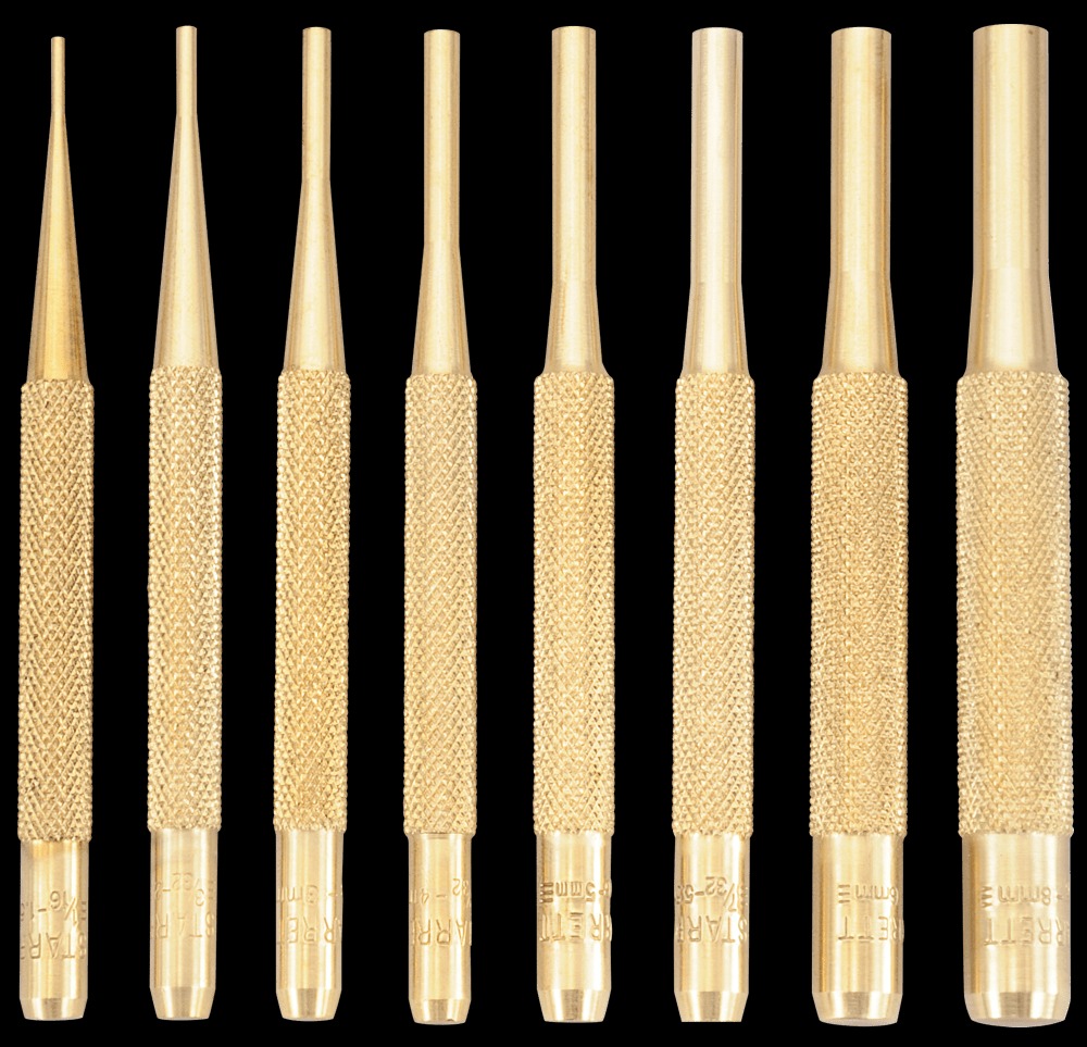 Starrett PIN PUNCH- BRASS DRIVE 1/8 B565C Brass Drive Pin Punch, 1/8