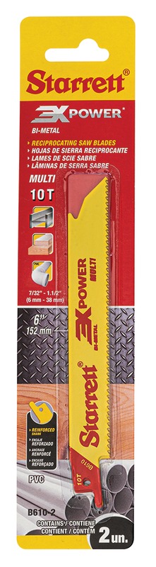 Starrett - Recip Saw Blade 150mm X 10tpi (2 PACK)
