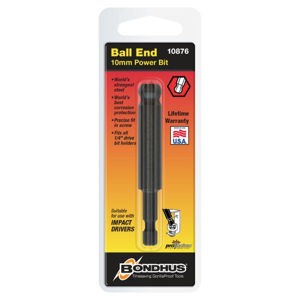 BONDHUS 10MM BALL END POWER BIT 3" (76MM)
