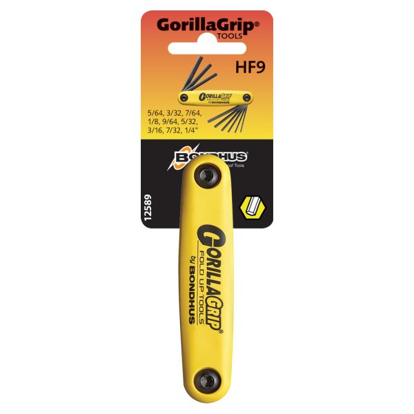 BONDHUS SET 9 HEX GORILLAGRIP FOLD UP 5/64-1/4"