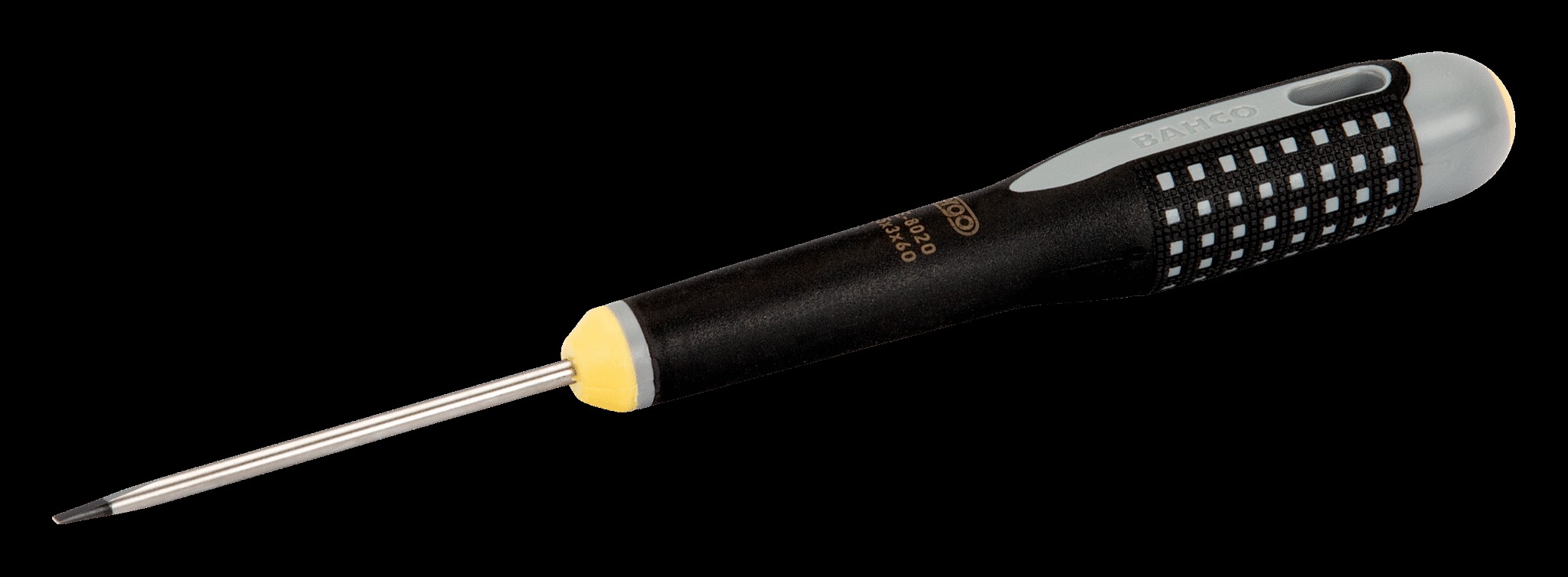 Bahco ERGO handled Screwdriver, slotted head, flat tip, 152mm, blade 50mm, tip 2.5mm