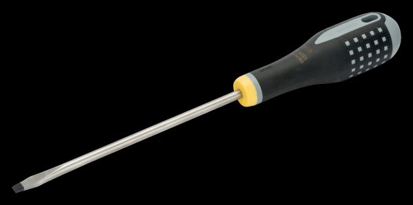 Bahco ERGO handled Screwdriver, slotted head, flat tip, 247mm, blade 125mm, tip 6.5mm