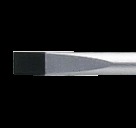 Bahco ERGO handled Screwdriver, slotted head, square shank, flat tip, 83mm, blade 25mm, tip 4mm. - Image 3