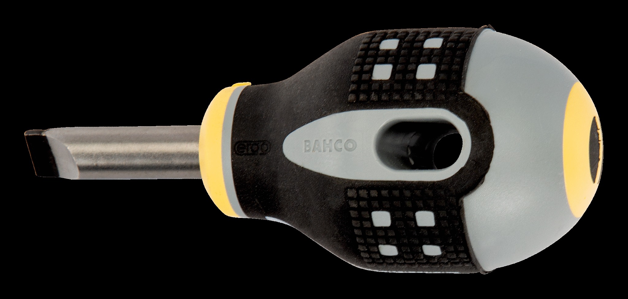 Bahco ERGO handled Screwdriver, slotted head, square shank, flat tip, 83mm, blade 25mm, tip 5.5mm. - Image 2