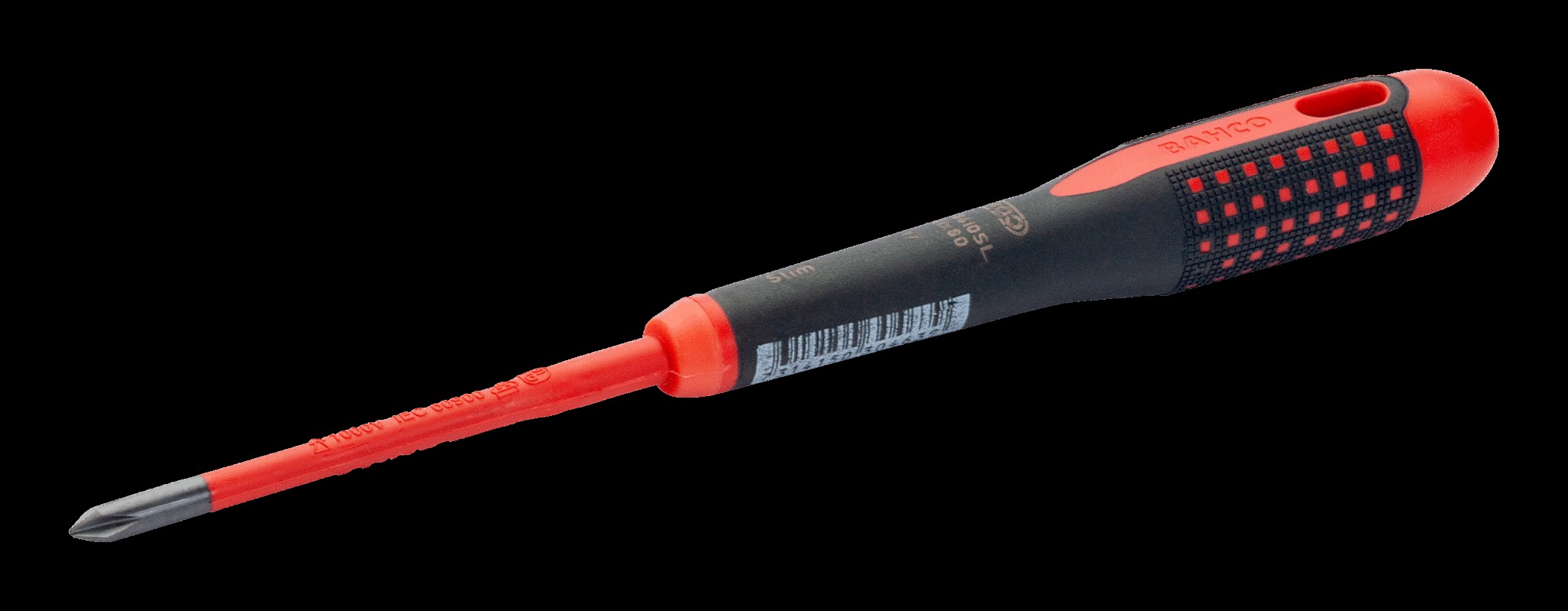 Bahco ERGO handled Slim Line 1000v insulated screwdriver -Phillips Head PH1 - blade length 80mm