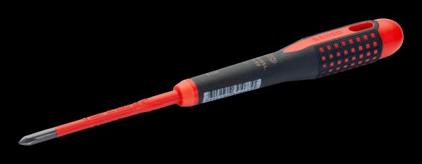 Bahco ERGO handled Slim Line 1000v insulated screwdriver - Phillips Head PH2 -blade length 100mm
