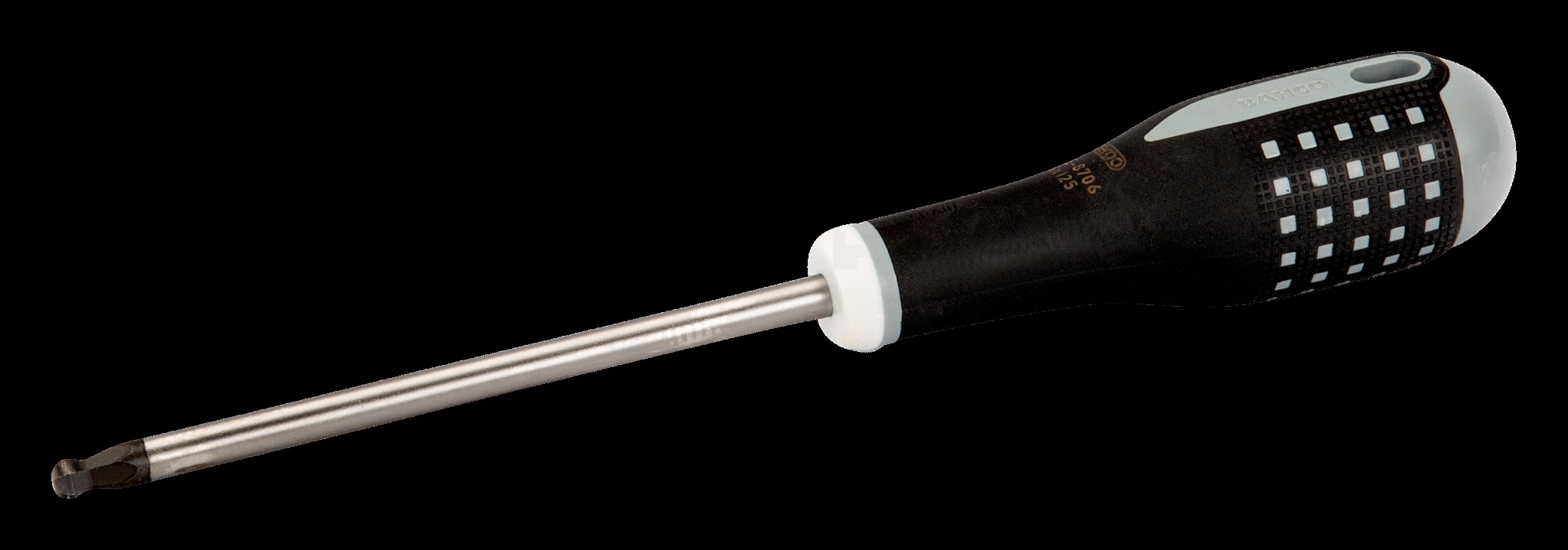 Bahco ERGO handled Screwdriver. Hexagon Ball End, 222mm, blade 100mm, 5mm tip