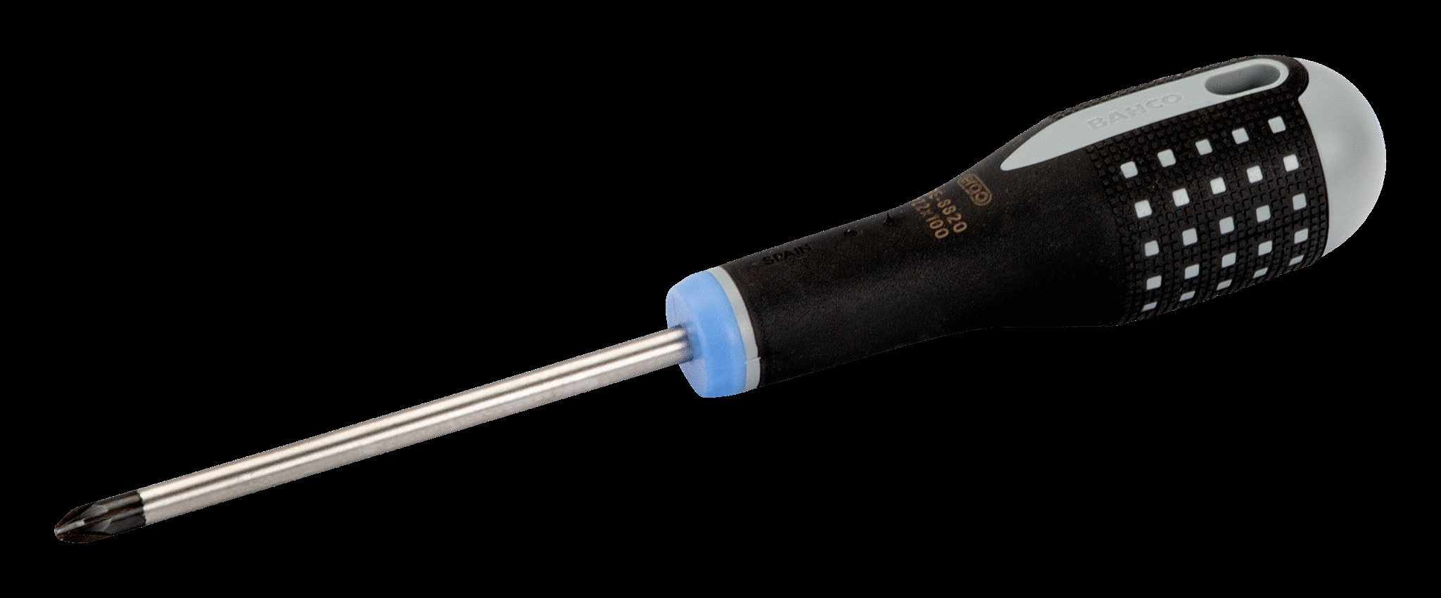 Bahco ERGO handled Screwdriver, pozidriv, 162mm, blade 60mm, No. 0