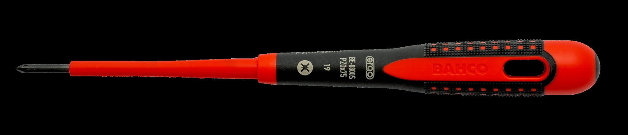Bahco ERGO handled Screwdriver, insulated to 1000V, Pozidriv PZ1 - Image 3