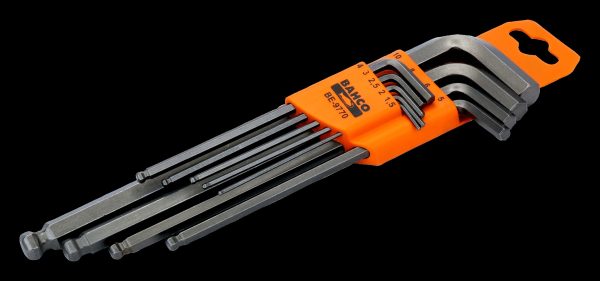 Bahco Metric Long Ball End Hex L-Key Set with Phosphate Finish 1.5 mm-10 mm - 9 Pcs