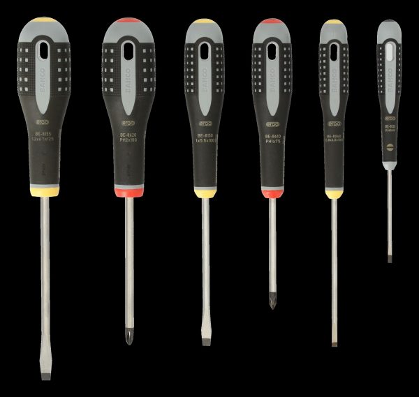Bahco ERGO handled 6 piece Screwdriver Set. Set contains: 4 Slotted & 2 Phillips Head - Image 2