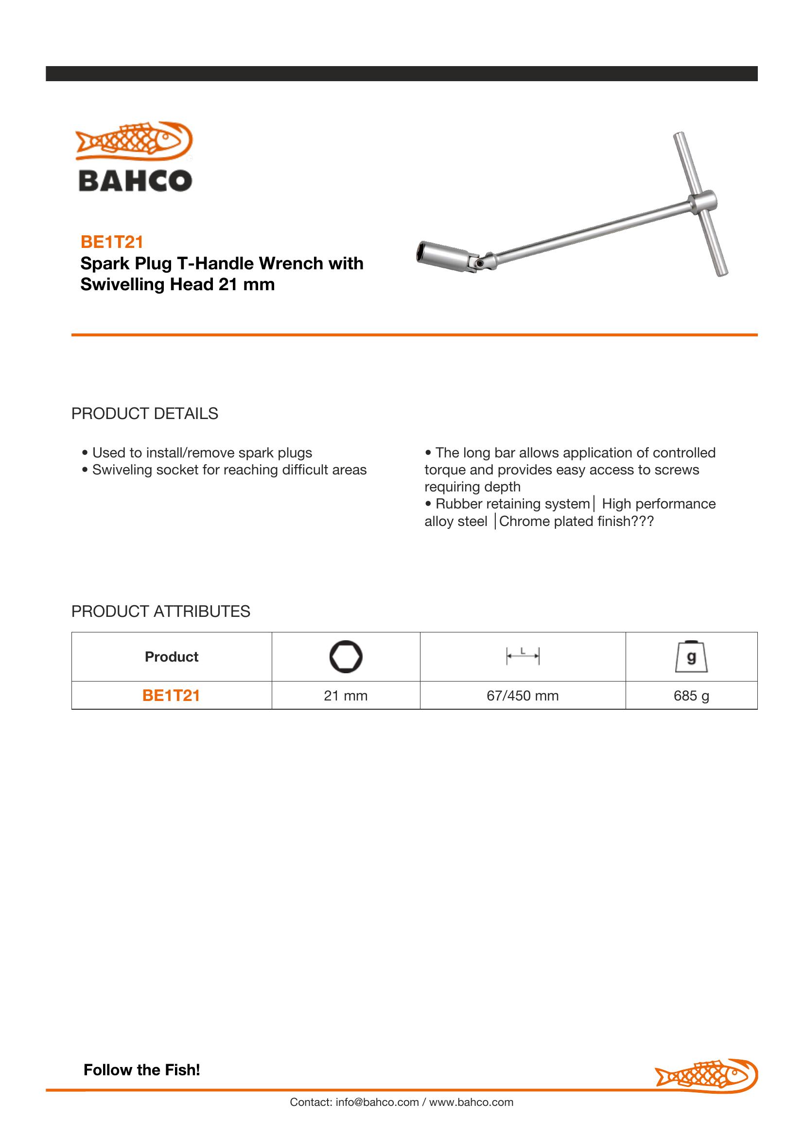 Bahco 21mm Professional - L: 450mm