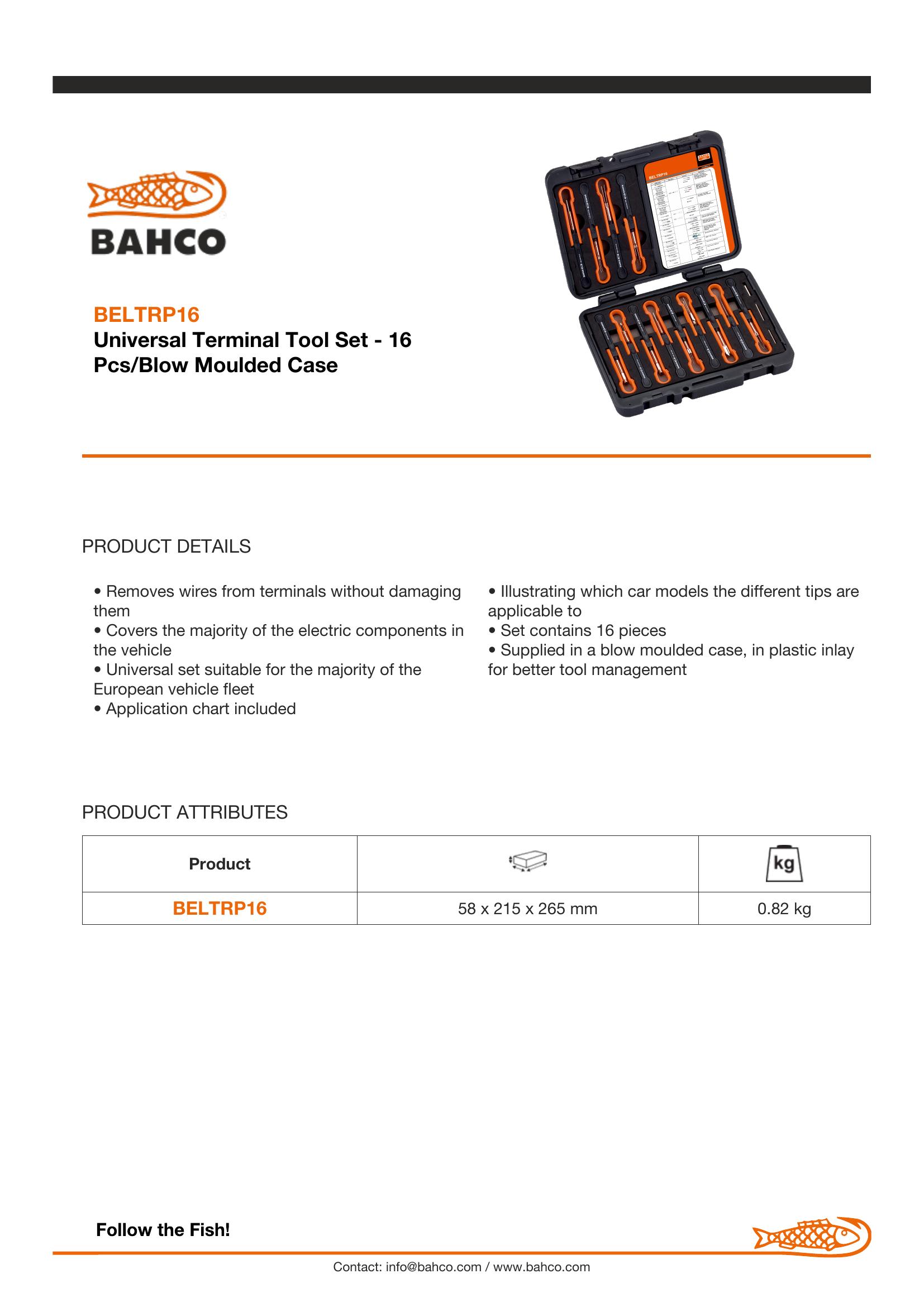 Bahco Terminal Release Tool Set - 16 piece - Image 2